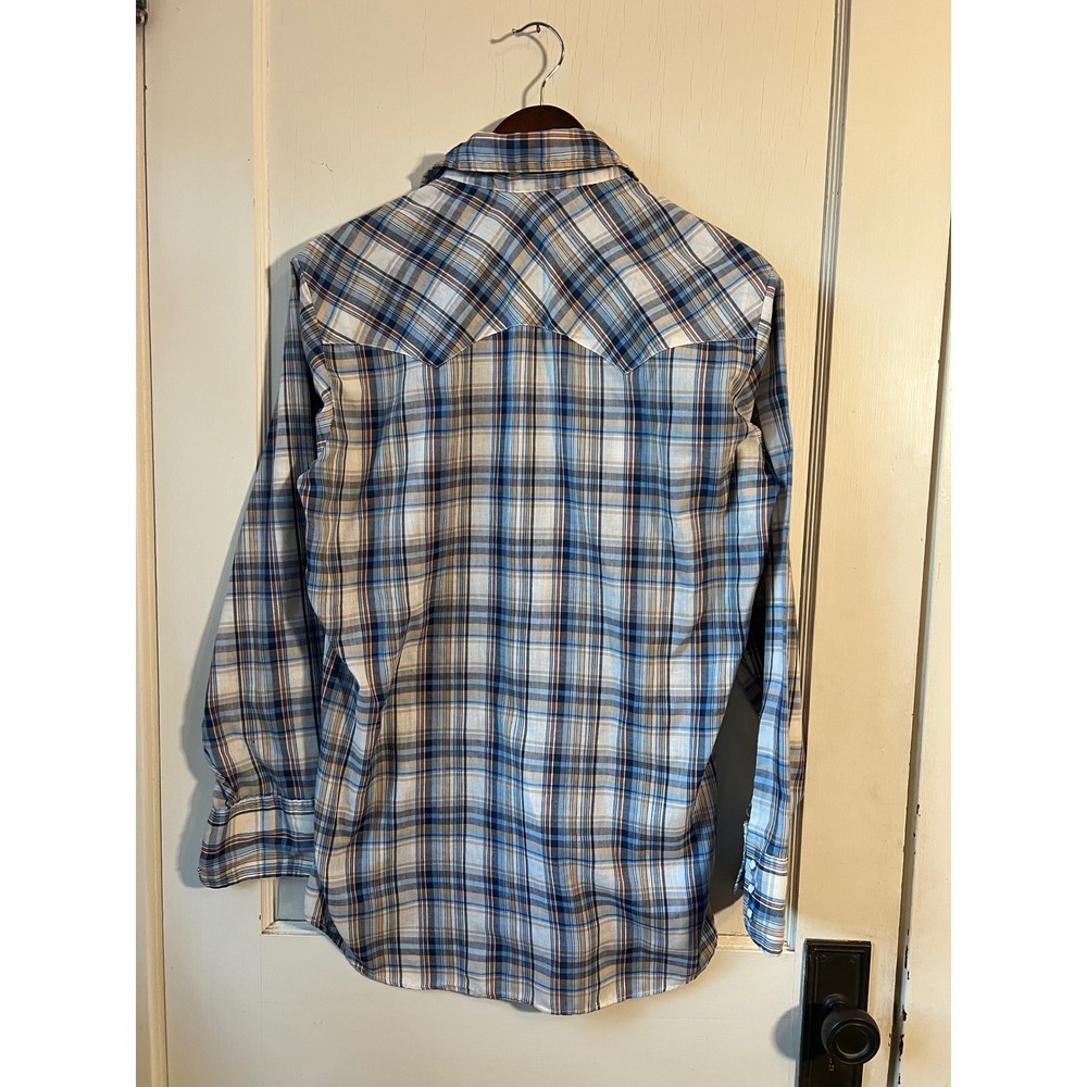 Levi's Regular Fit Plaid Snap Button Western‎ Cowboy Shirt Mens Size Medium - Picture 6 of 8